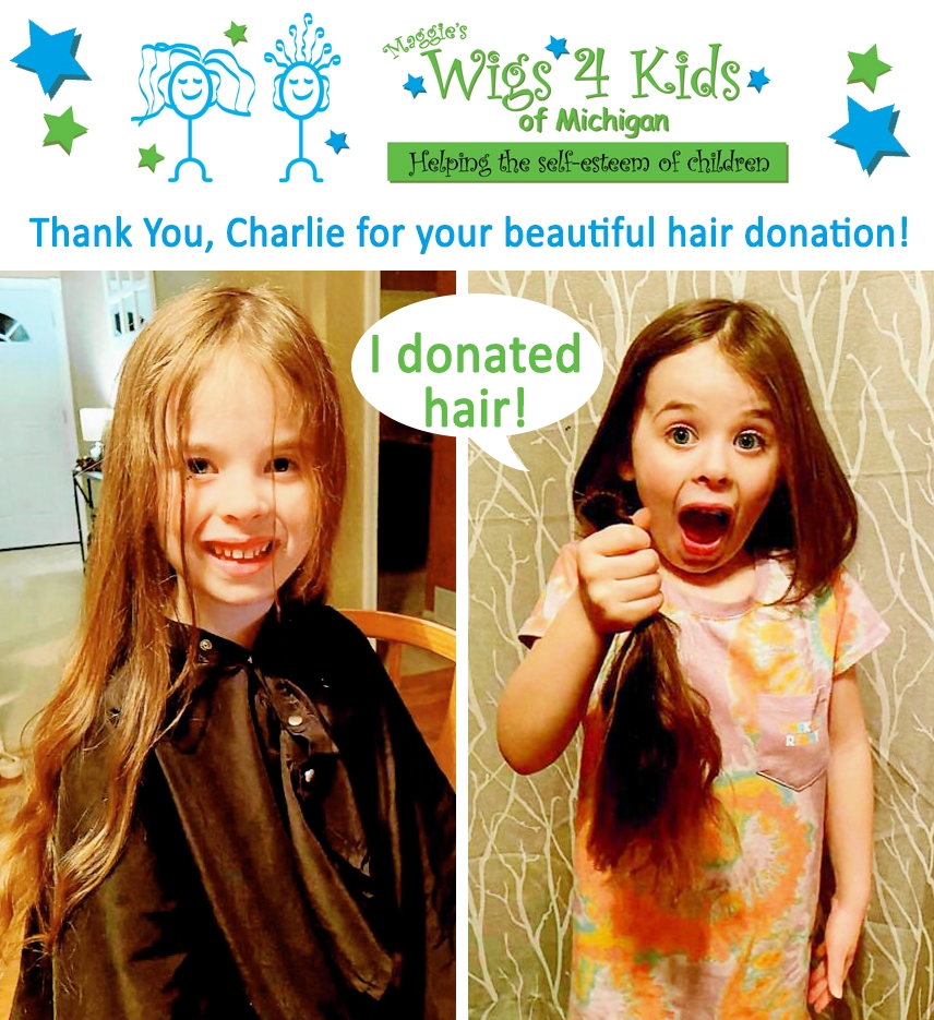 Charlie Donates Her Beautiful Hair! - Wigs4Kids of Michigan - Blog and News