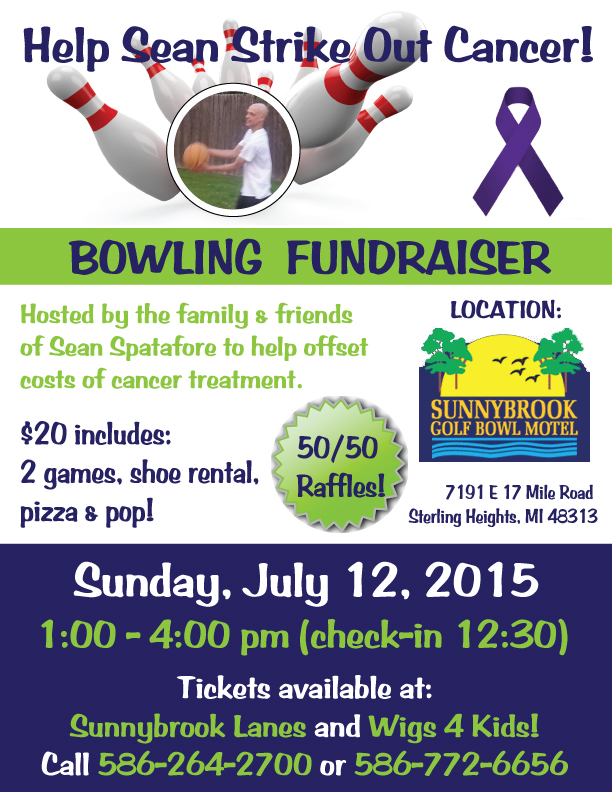 Bowling Fundraiser for Sean Spatafore - Wigs 4 Kids of Michigan Charity Events and Gala - Bowling-Fundraiser-for-Sean-Spatafore-FLYER