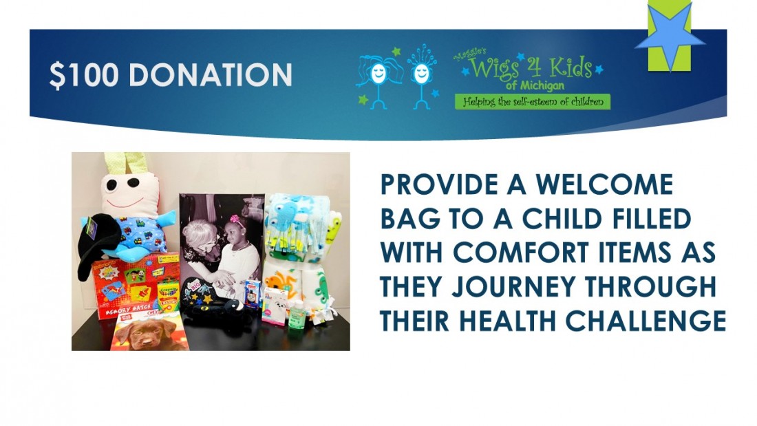 Adopt A Kid - Maggie's Wigs4Kids of Michigan  - welcome_bag