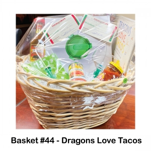 2 $30 Poncho & Cisco’s 
Gift Cards,
Cactus Margarita Glasses,
Cheddar Queso Dip,
Dragons Love Tacos Book,
El Toro Tequila,
Guac-Lock Case & Chip Dish,
Pace Medium Salsa Jar,
Polka Dot Napkins,
Rotel Tomatoes & Chilis