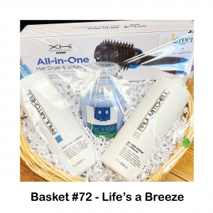 $50 Go Green Salon Gift Card,
Hair Dryer & Volumnizer,
Paul Mitchell Awapuhi and
Invisible Wear Shampoos,
Yankee Candle “Life’s a Breeze”
