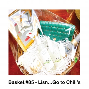 $25 Chili’s Gift Card,
Earring/Bracelet Set,
Lis’n Flexible Styling Mist,
Lis’n Styling Elixir,
Rebecca Minkoff Purse,
Yankee Candle Water Garden,
Room Spray