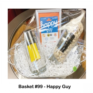 $25 Happy Guy Gift Card,
2 Large Beer Steins,
Bag of Pistachio Nuts,
Mitch Construction Paste