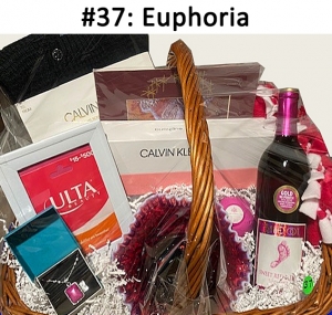 Calvin Klein Euphoria Perfume, Bud Vase, Decorative Bowl, Barefoot Sweet Red Wine, Blanket with Hearts, Angel Art - Mary's Light, Netaya Silver Hot Pink Calcite Stone Set with Marcasites Necklace, Ulta Beauty Gift Card, Calvin Klein Black Hat, Gloves & Scarf Set, Bath Bomb

Total Basket Value: $452.00