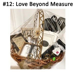 This basket includes various kitchen utensils and a sunflower 