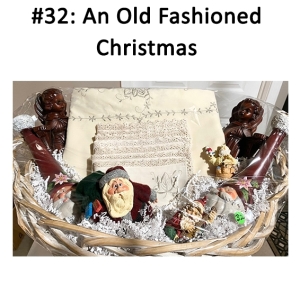 This basket includes a table cloth, napkins, candle holders, Santa figurine, and 2 ornaments.