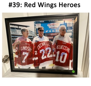 A Red Wings autographed, framed photo.