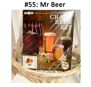 This basket includes beer steins and a craft beer kit.