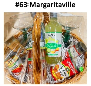 This basket includes margarita glasses, beans, Ro-Tel, salsa, tequila, salsa & sour cream seasoning mix, skinny margarita mix, and a gift card.