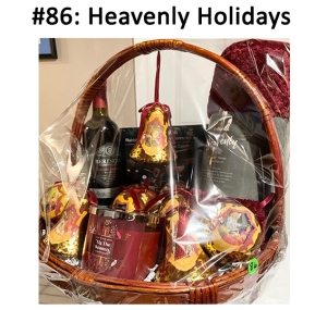 This basket includes a wine opener gift set, Beringer Cabernet Sauvignon, heavenly throw, candles, ornaments, and a wine glass.