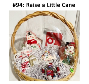 This holiday-themed basket has an assortment of house decor!
